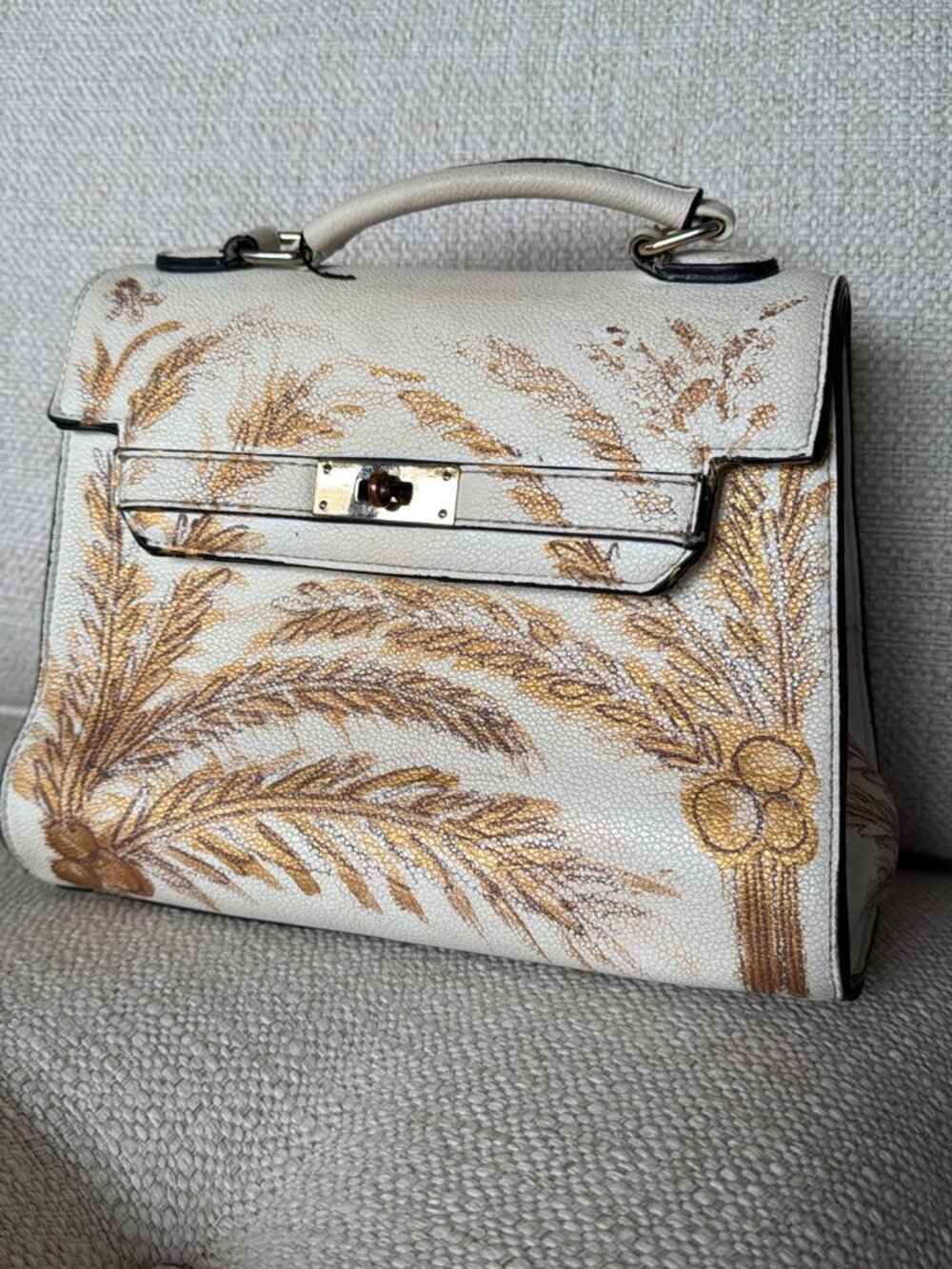 Cute purse with palm trees hand painted